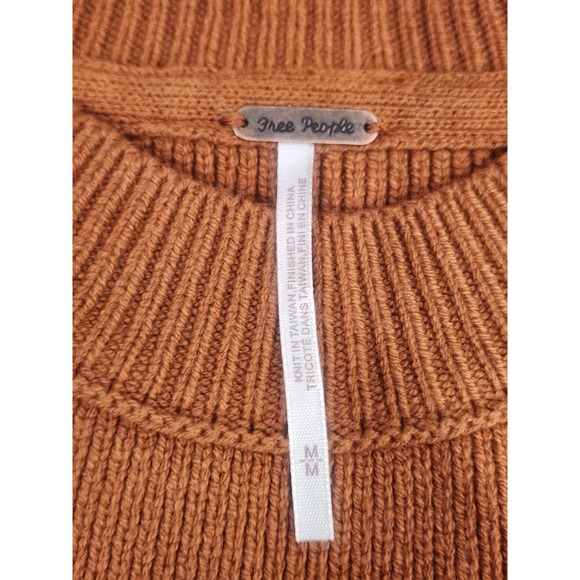 FREE PEOPLE Easy Street Tunic Sweater  Tan Brown Sz Med - Picture 7 of 10